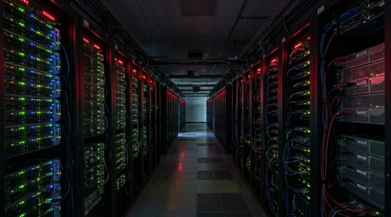Dark server room with illuminated racks representing the scale of the biggest data breaches in history