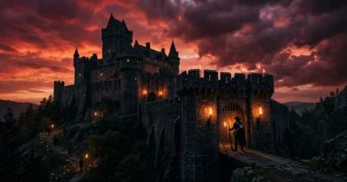 Gothic castle at dusk in French Revolution setting inspired by Castlevania Nocturne on Netflix