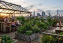 The Culpeper Rooftop London — urban garden with raised beds, bar seating, and views of the Aldgate skyline