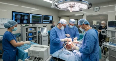 Neurosurgeon performing deep brain stimulation surgery in a Turkish hospital