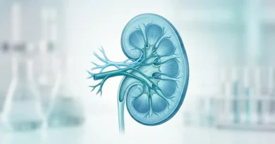 Medical illustration of a healthy human kidney representing kidney transplant procedure and organ donation